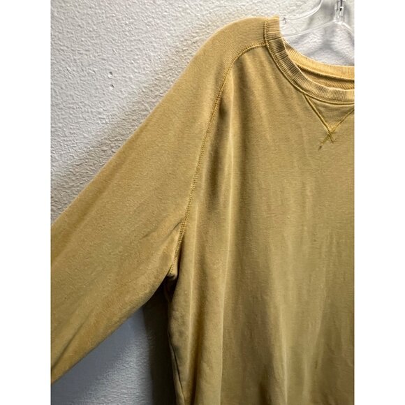 Lands End Canvas Mustard Yellow Crewneck Sweatshirt Mens Size L Cotton Long Slee - Picture 4 of 6